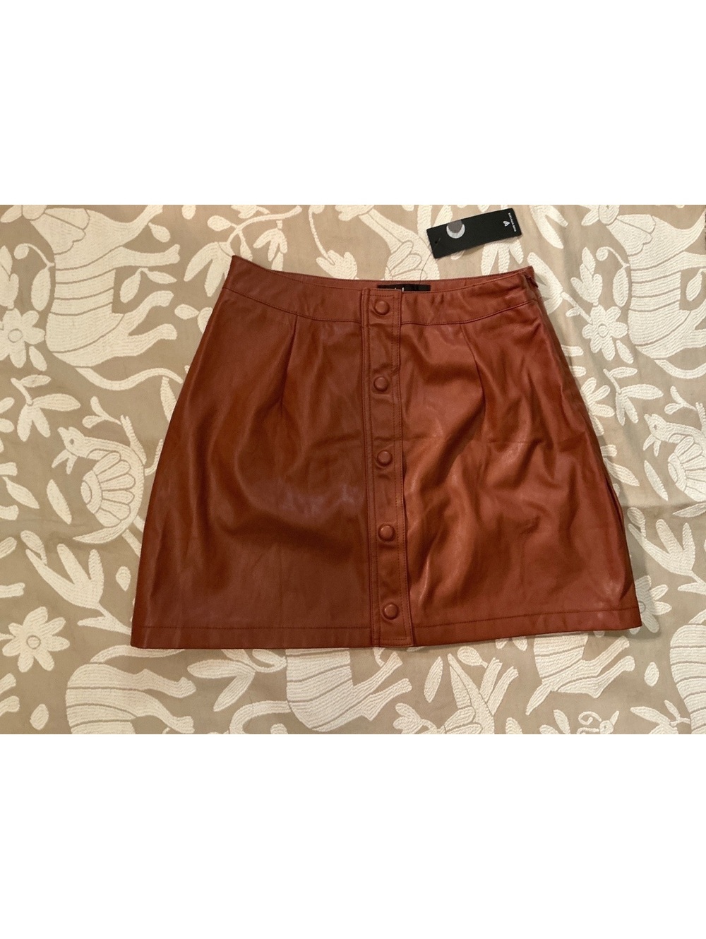 NWT Lulu’s Most Fab Brown Vegan Leather Skirt Sz Small